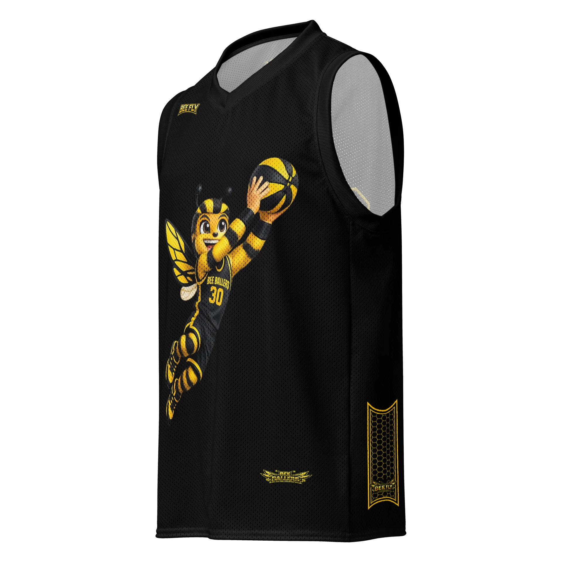 BEE BALLERS™ Bee Fly Black Mesh Basket Ball Jersey product image (1)