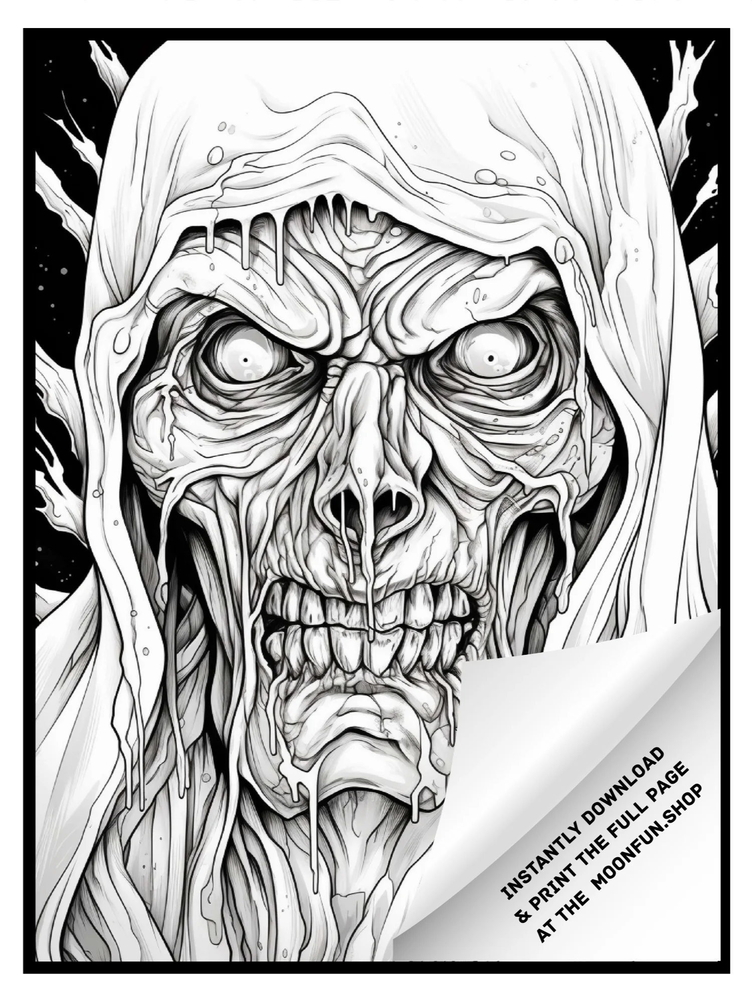 💀 50 Creepy Horror Halloween Coloring Pages for Teens & Adults product image (4)