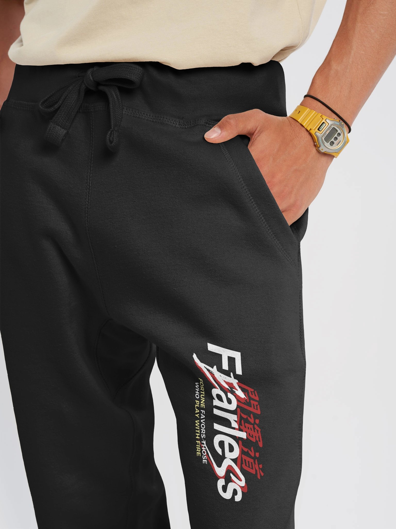 Eris Fire Quote Fleece Joggers product image (10)