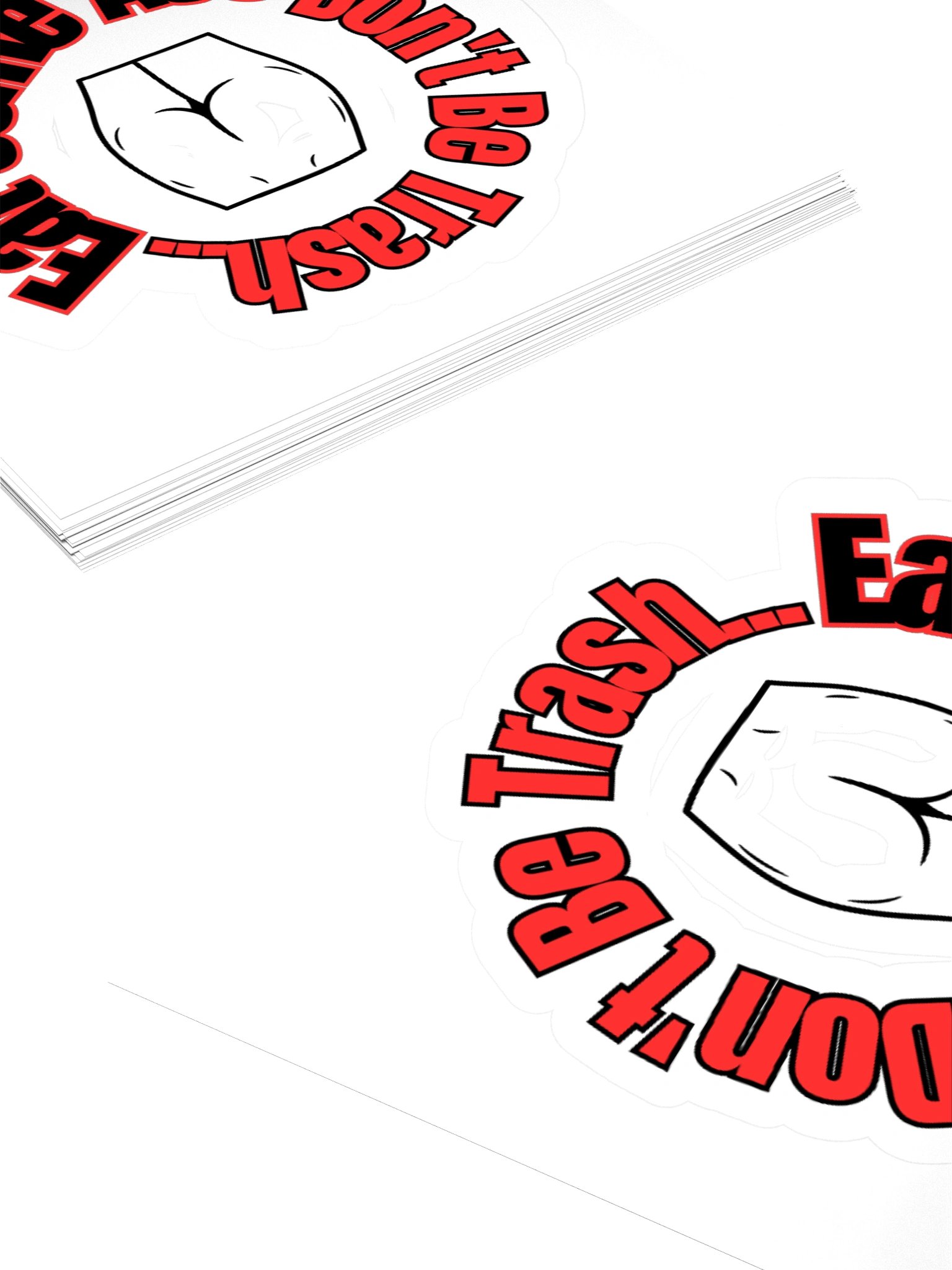 Don't Be Trash Red and Black Kisscut Sticker product image (4)