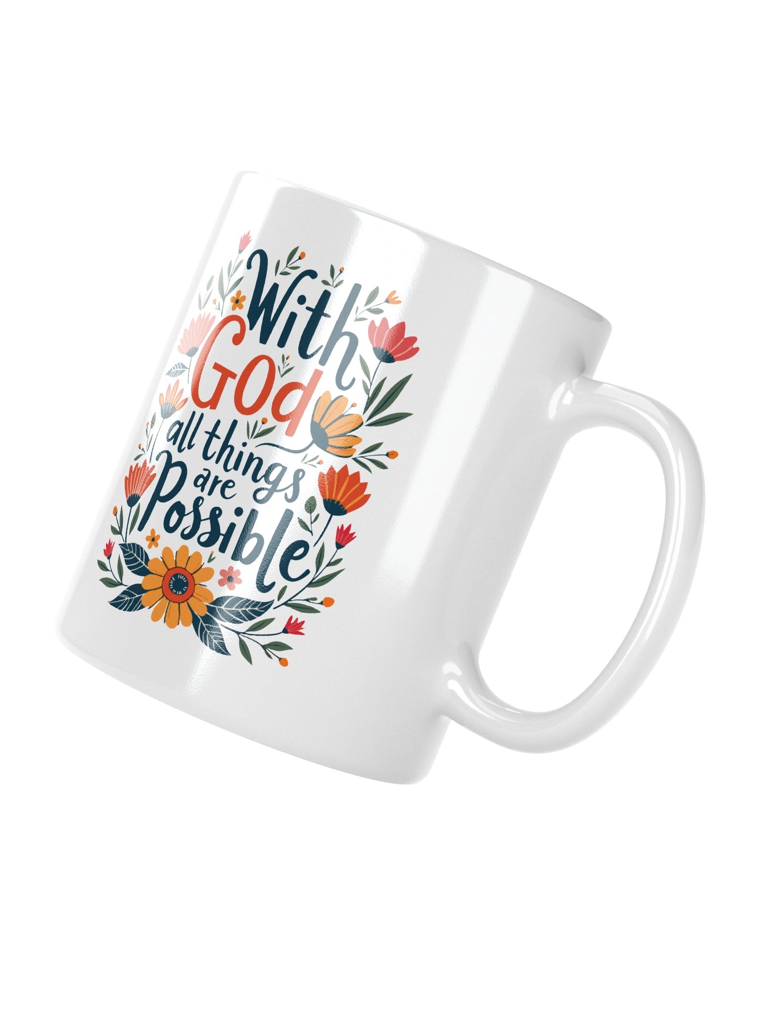 Designs for Women With God All Things Are Possible White Glossy Mug product image (3)