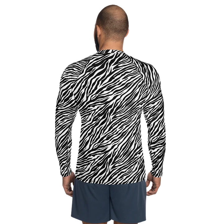 Zebra Stripes Men’s Rash Guard Athletic Swim Shirt Surfwear product image (2)