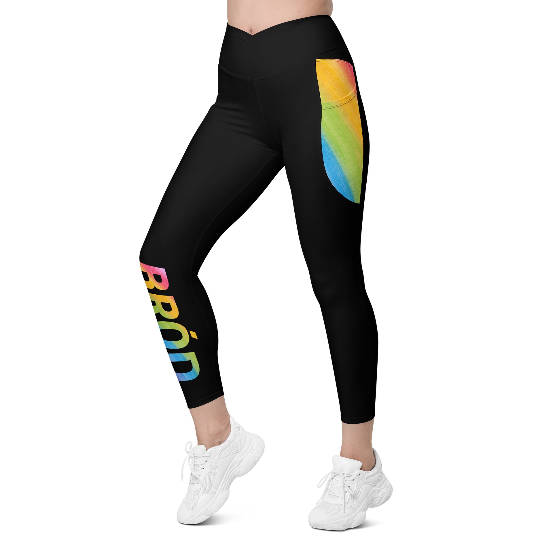 Bród Meaning Pride | Crossover Semi Compression Workout Leggings with Pockets & Sun protection product image (3)