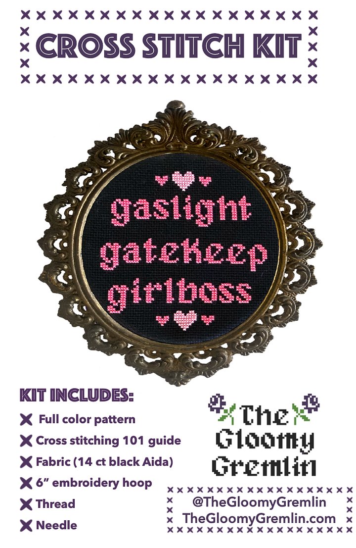 Gaslight Gatekeep Girlboss - Cross Stitch Kit product image (2)