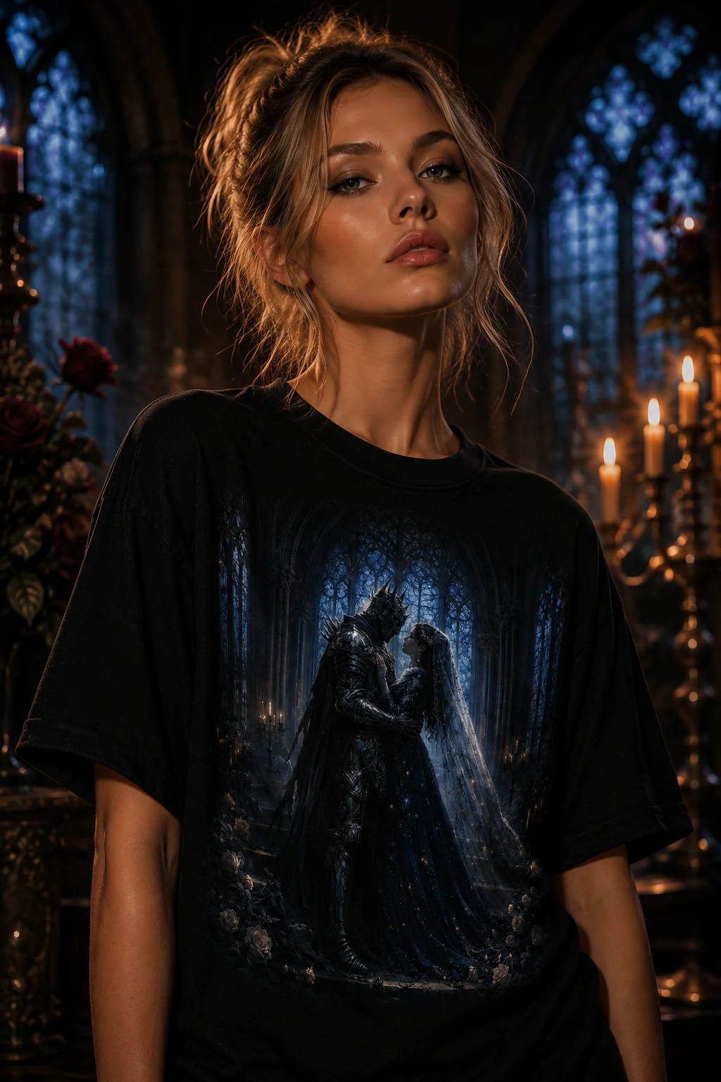 Dark Fantasy Gothic Couple T Shirt | Romantic Medieval Love | Gothic Wedding & Fantasy Gift product image (1)
