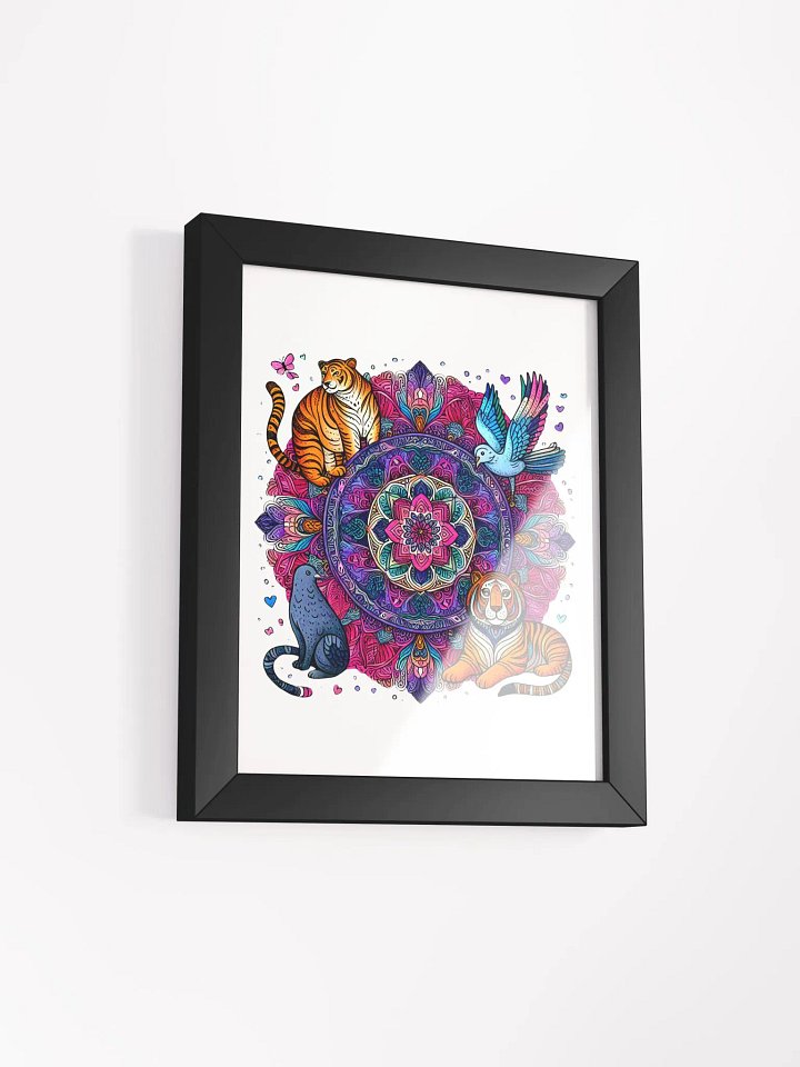 Framed High-Quality Matte Poster (in) | colorful mandala pattern animal collection design product image (5)