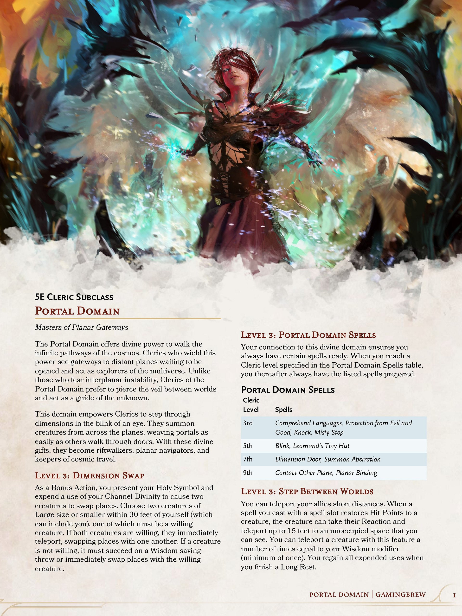 Portal Domain | 5.5E Cleric Subclass product image (2)