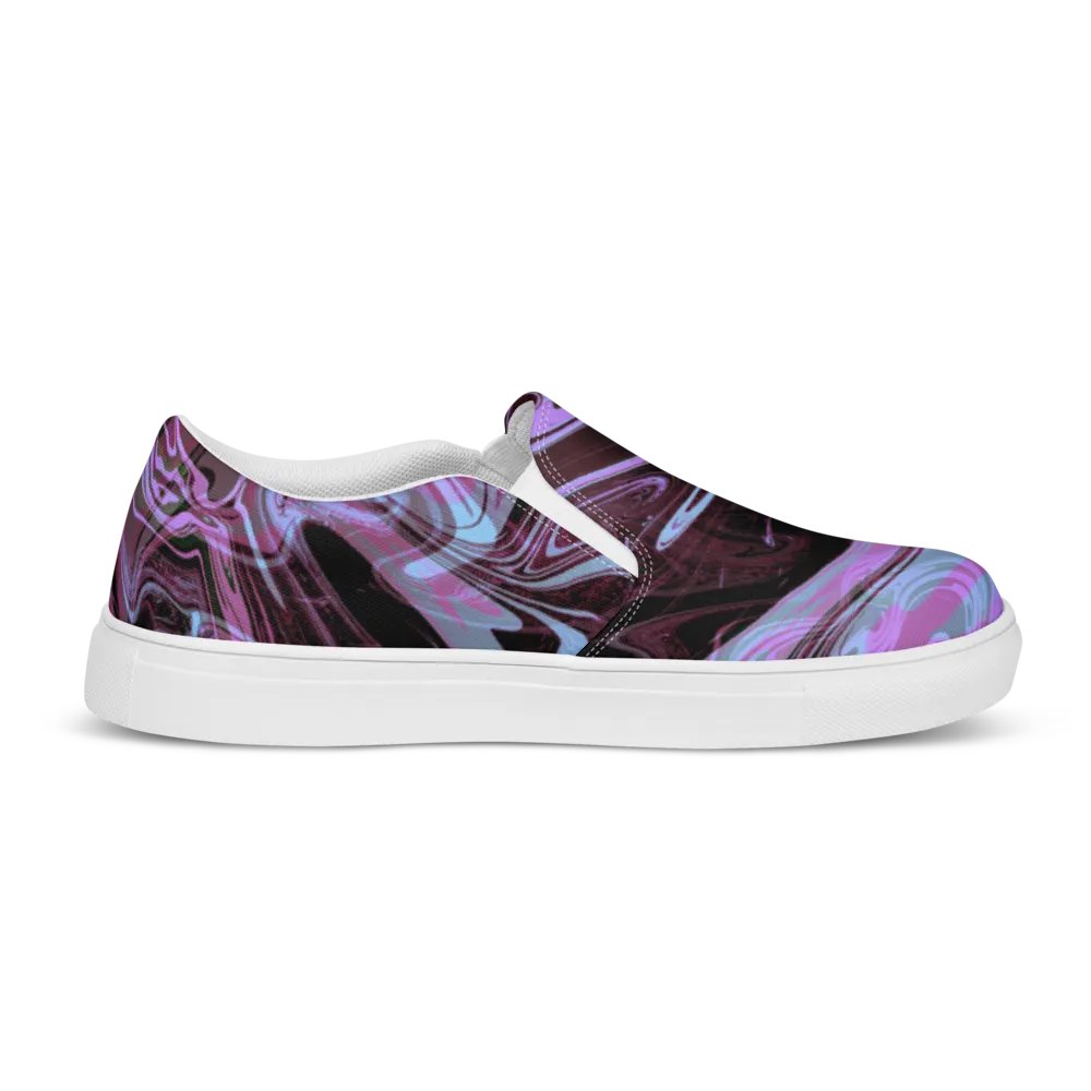 Marbled Dreams Swirl Pattern Womens Slip-On Canvas Shoes product image (7)