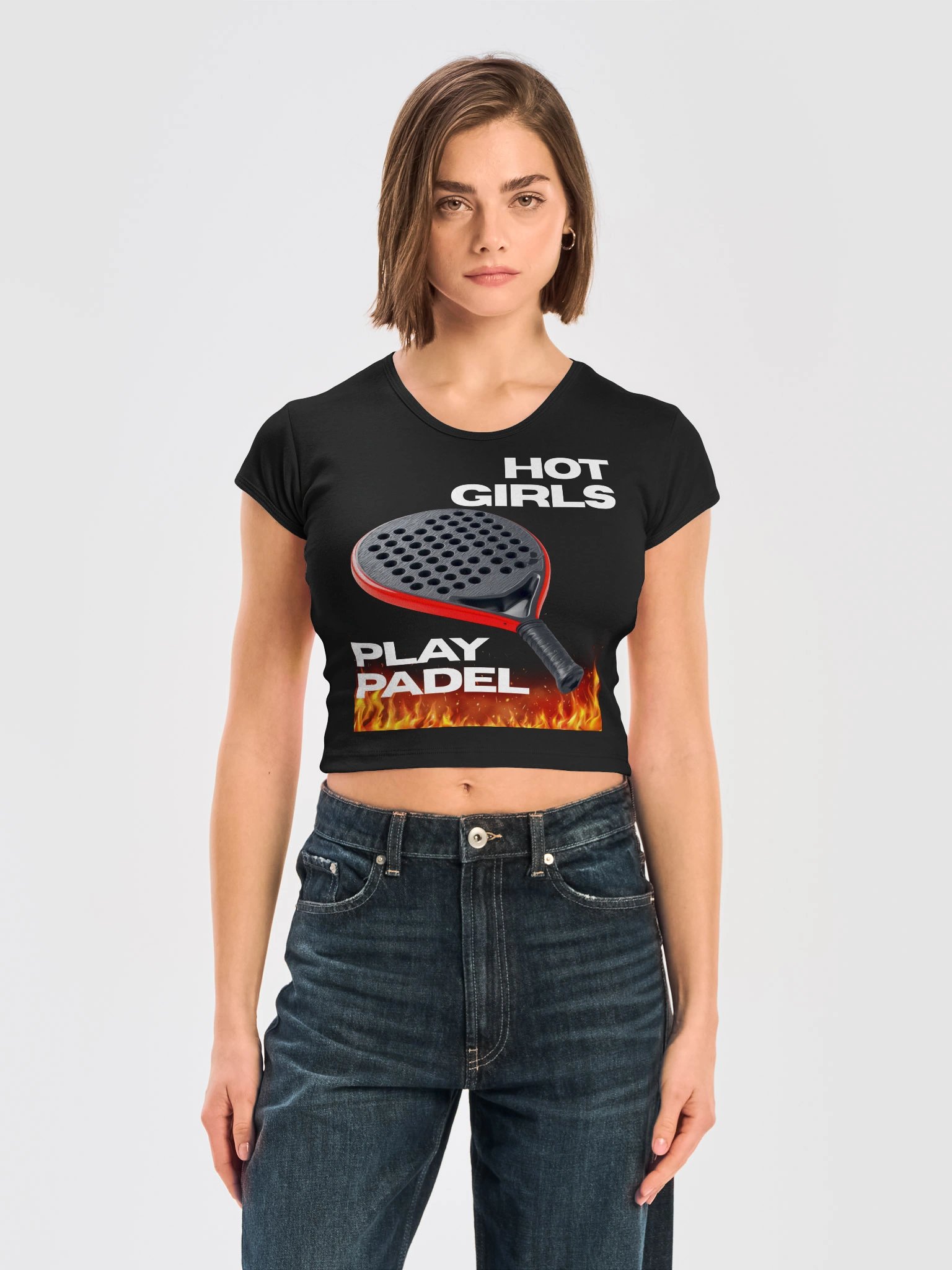 Hot Girls Play Padel Crop Tee — Women’s Court Club product image (3)