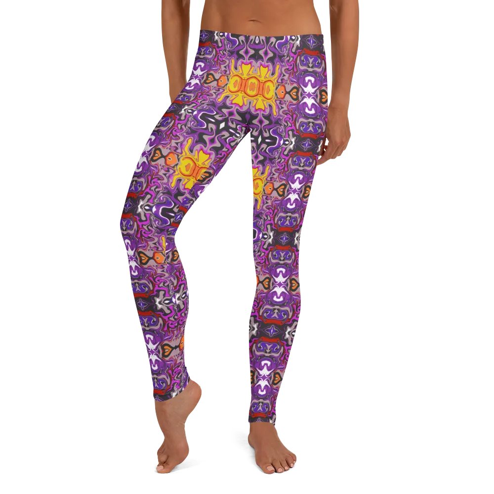 Purple African Inspired Symmetry Design Leggings product image (10)