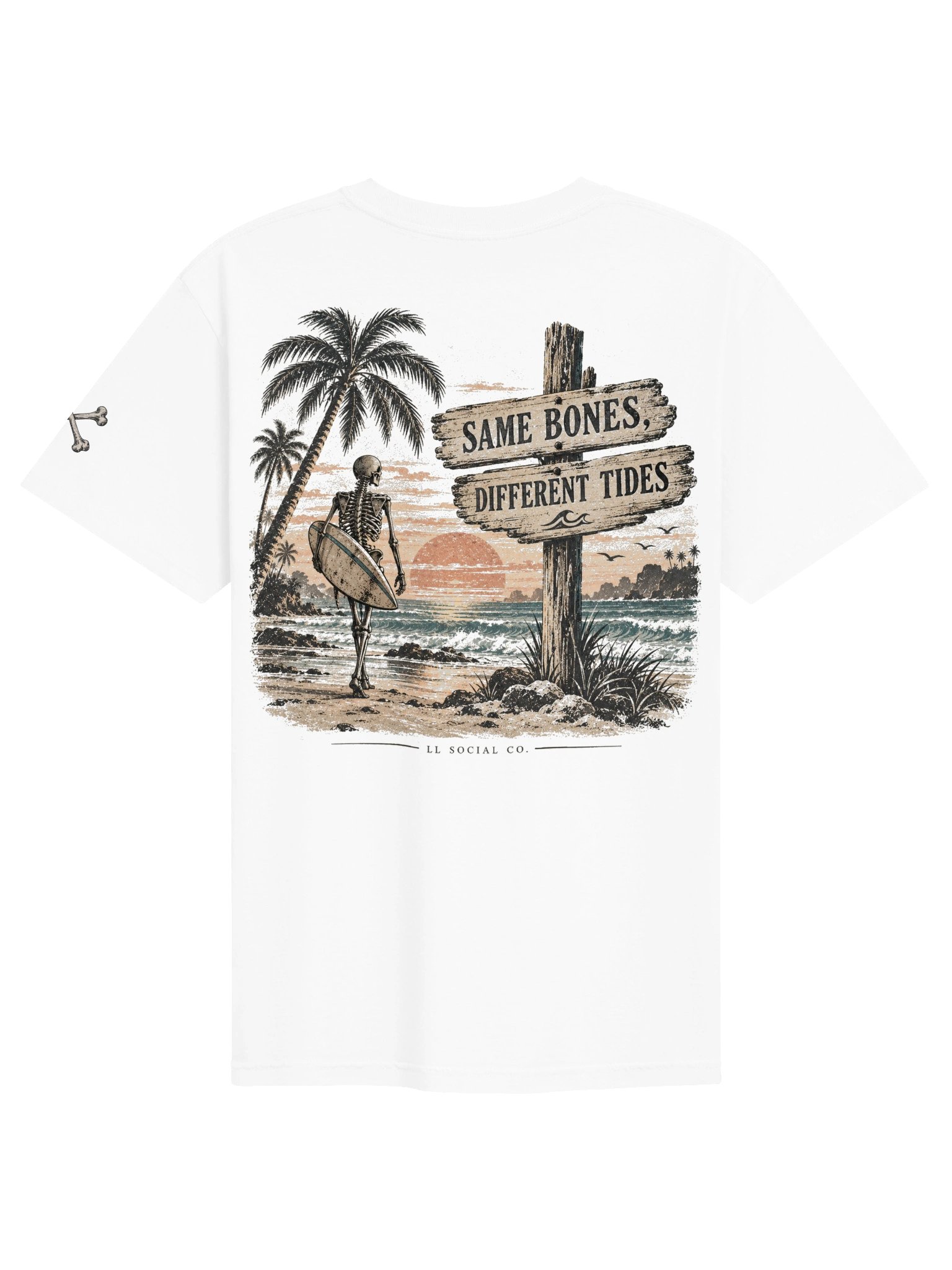 Same Bones Different Tides Comfort Colors Tee — Coastal Skellie Edit product image (2)