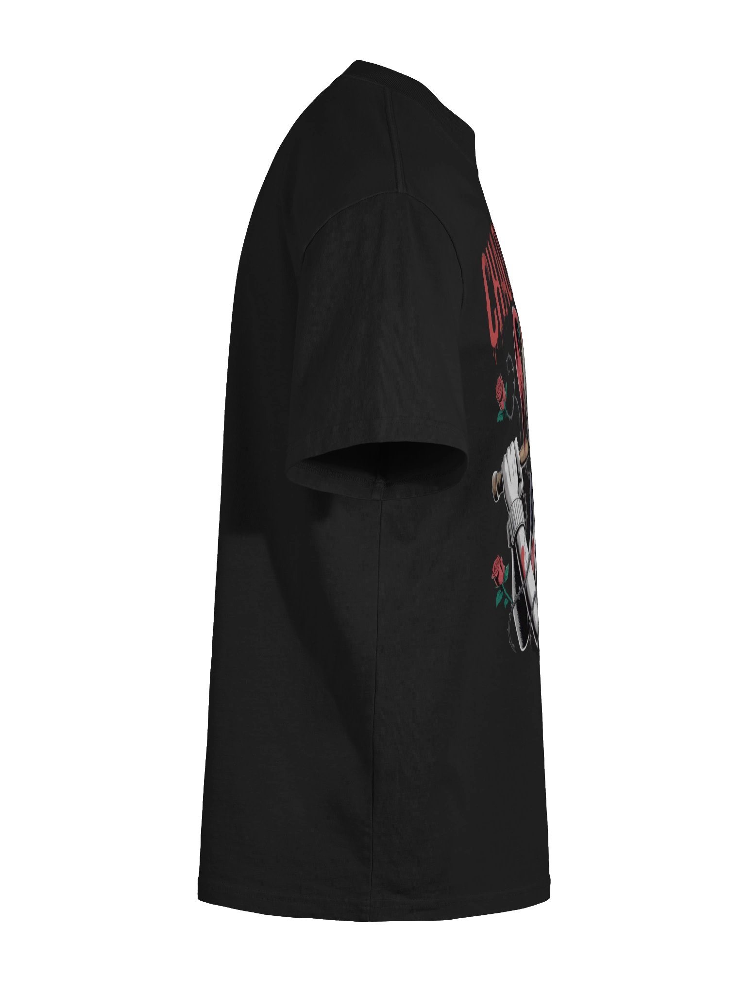 Harley Quinn 'Chaos is Queen' Rose-Thorn Bat Oversized Faded T-Shirt product image (11)