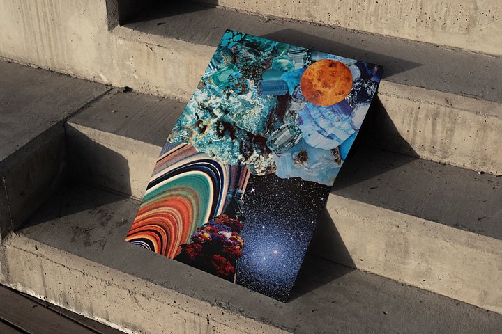 "celestial salesman" 12"x18" collage print product image (2)