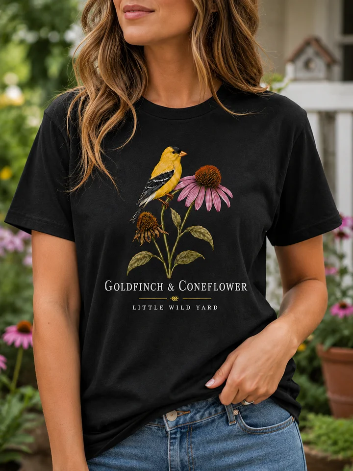 Goldfinch & Coneflower T-shirt product image (2)