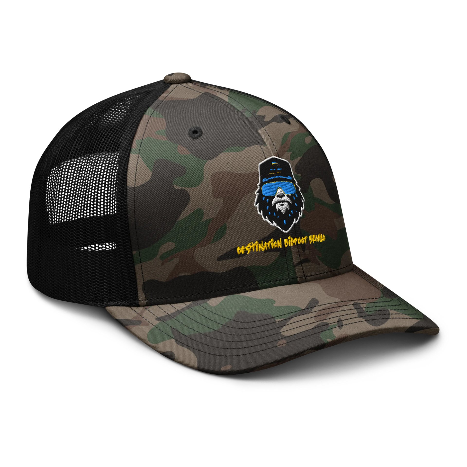 Destination Bigfoot Bronco Bigfoot Logo Camouflage Trucker Hat (Multiple Camouflage Options) product image (6)