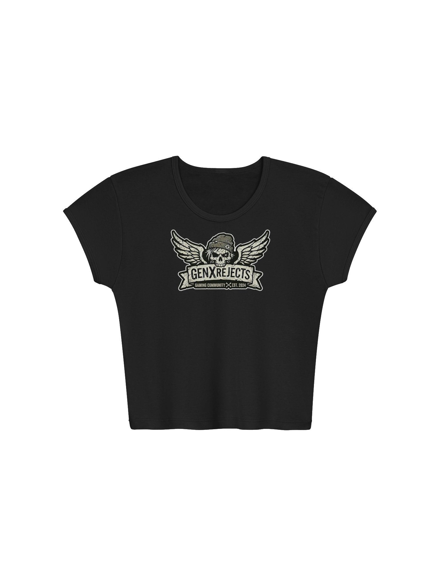 Ladies winged skull T product image (1)