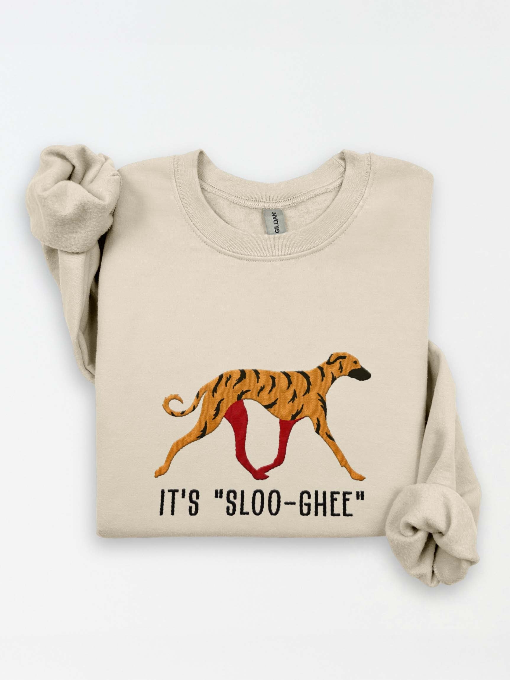 It's Sloo-Gee Sweatshirt(Embroidered) of a Sloughi(Brindle) product image (1)
