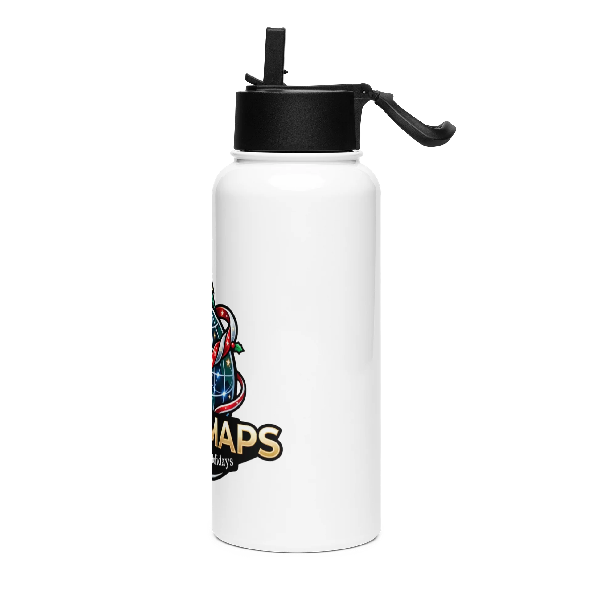 XmasMaps "Navigate the Holidays" Steel Bottle product image (3)