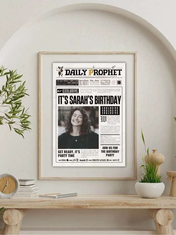 Magical Birthday Party Announcement Newspaper 100% Customizable Template Bundle product image (7)