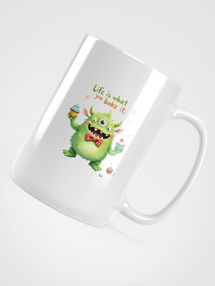 "Life Is What You Bake It" Monster Mug | Funny Baking Quote Coffee Cup | Cute Baker Monster Drinkware product image (1)
