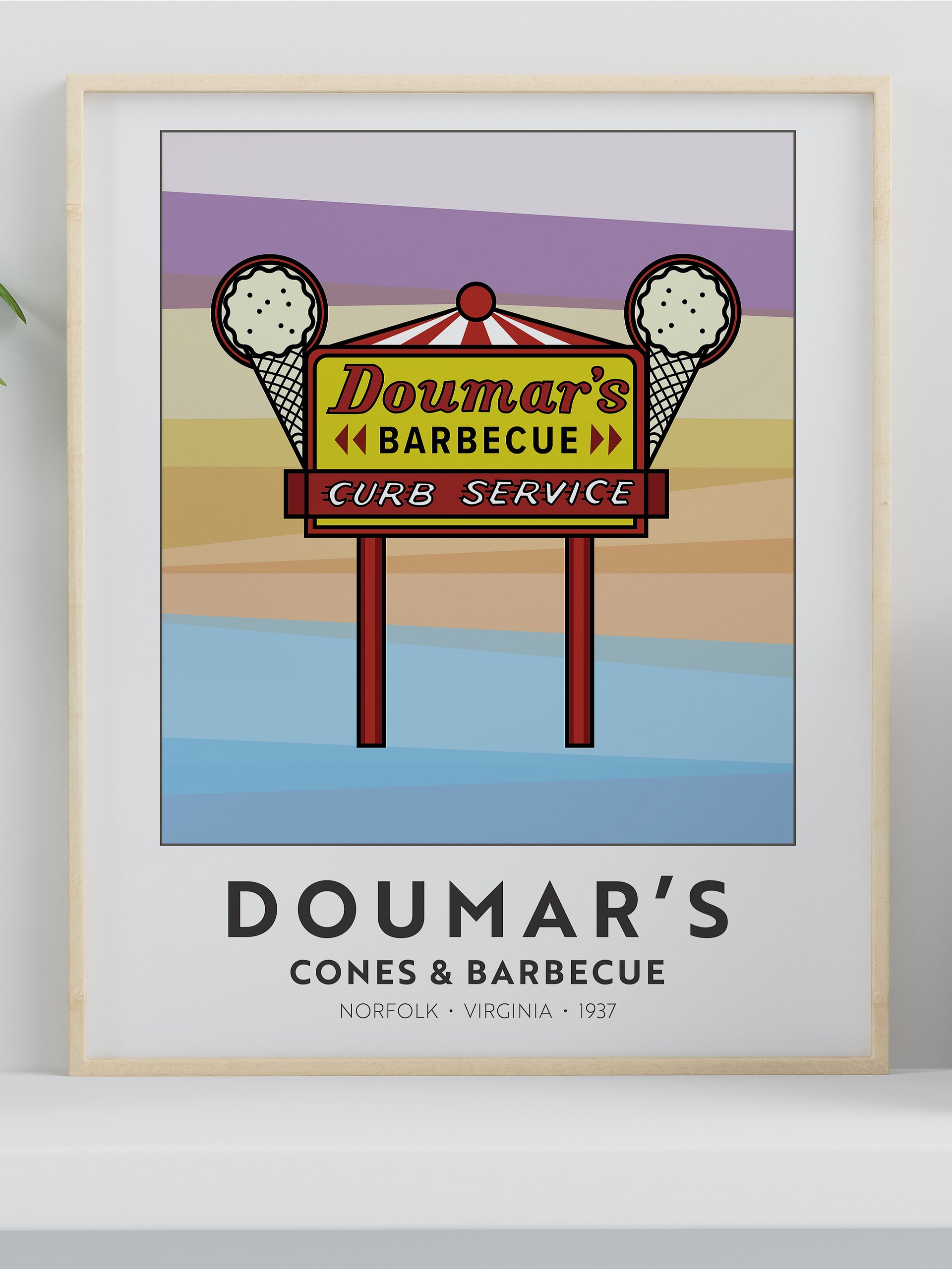 Doumar's Cones & Barbecue Art Print product image (1)