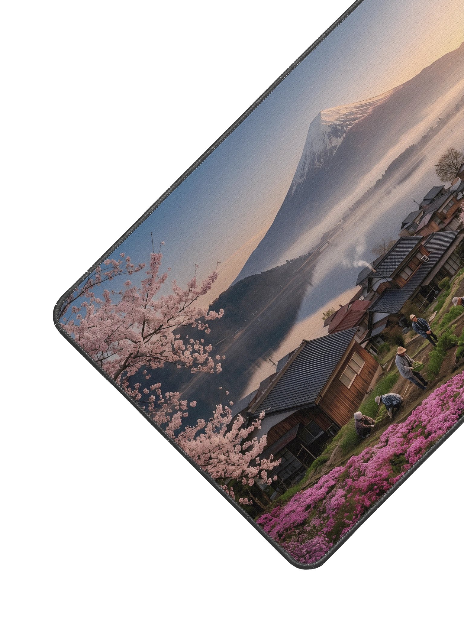 Mount Fuji Village Pink Moss Desk Mat 12" x 22" product image (2)