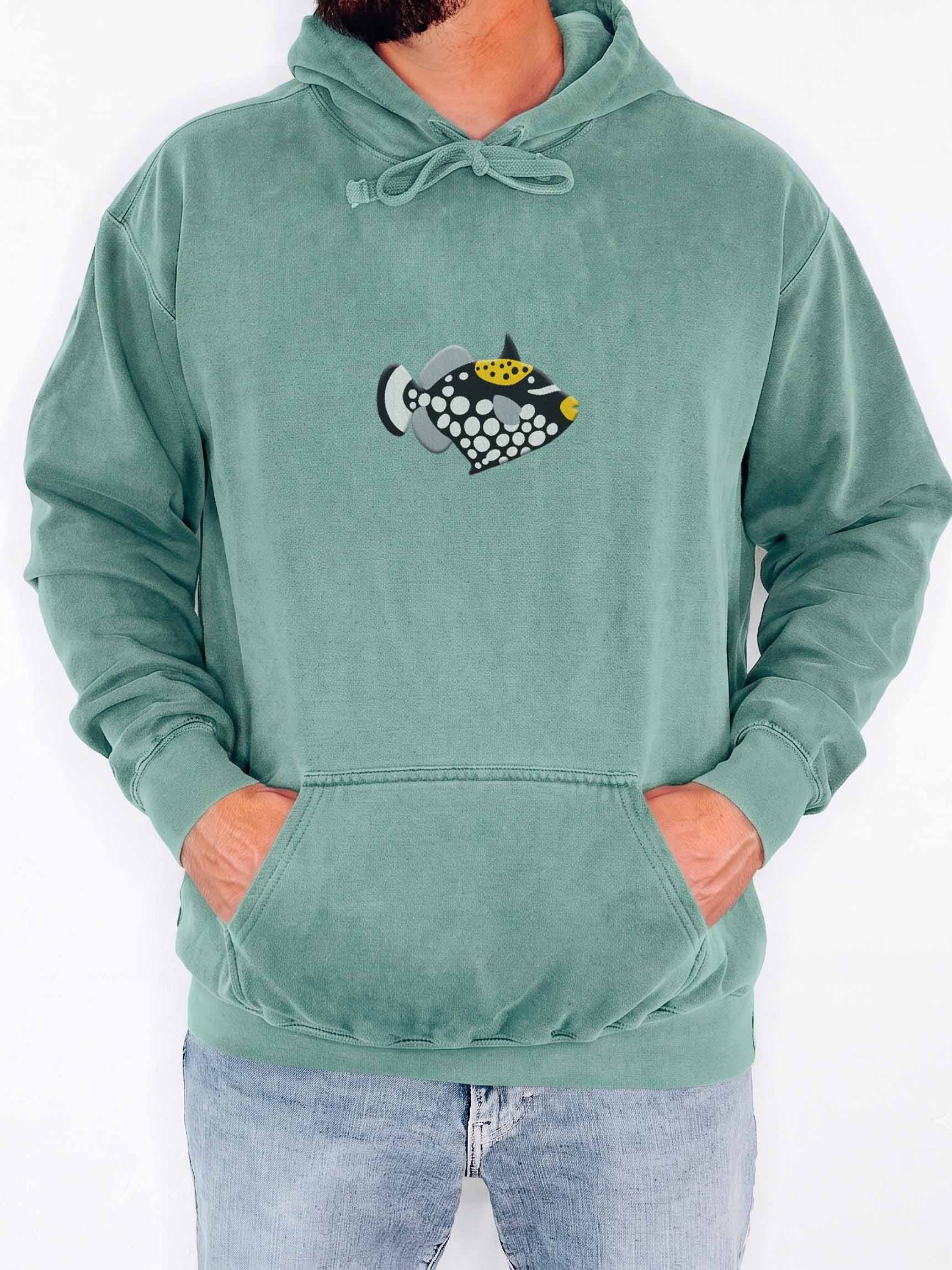 Clown Triggerfish Premium Hooded Sweatshirt (Embroidered) for Reef and Marine Aquarium Lovers product image (2)