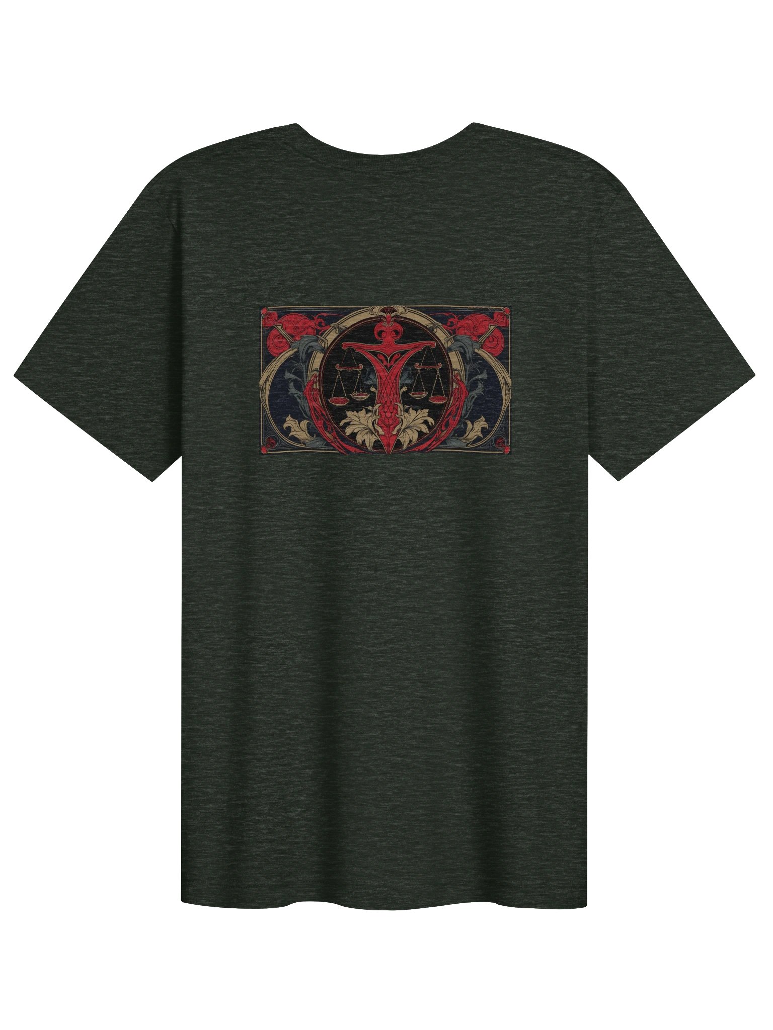 Libra - Gothic Zodiac, Red Graphic on the back T-Shirt. product image (2)