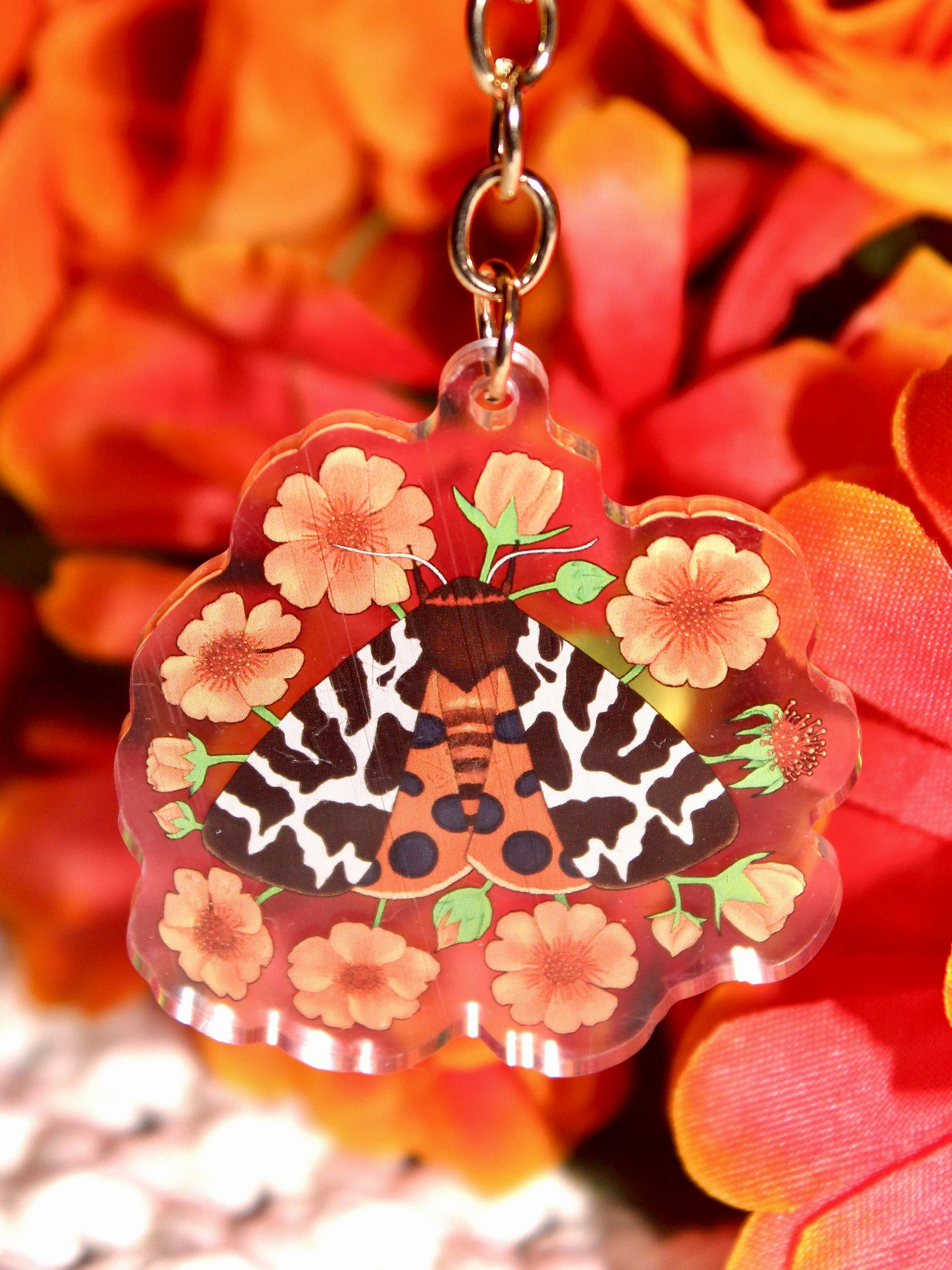 Floral Garden Tiger Moth Acrylic Keychain product image (2)