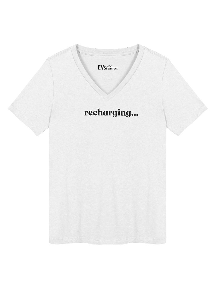 "Recharging" Women's V-Neck in White product image (1)