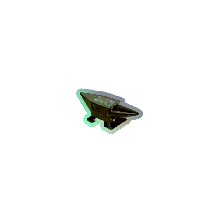 Square Hammer Anvil Kiss Cut Holographic Sticker product image (1)