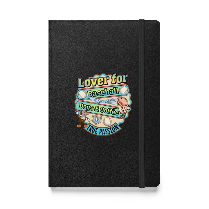 Lover For Baseball Dogs And Coffee Playful Passion Hardcover Journal product image (1)