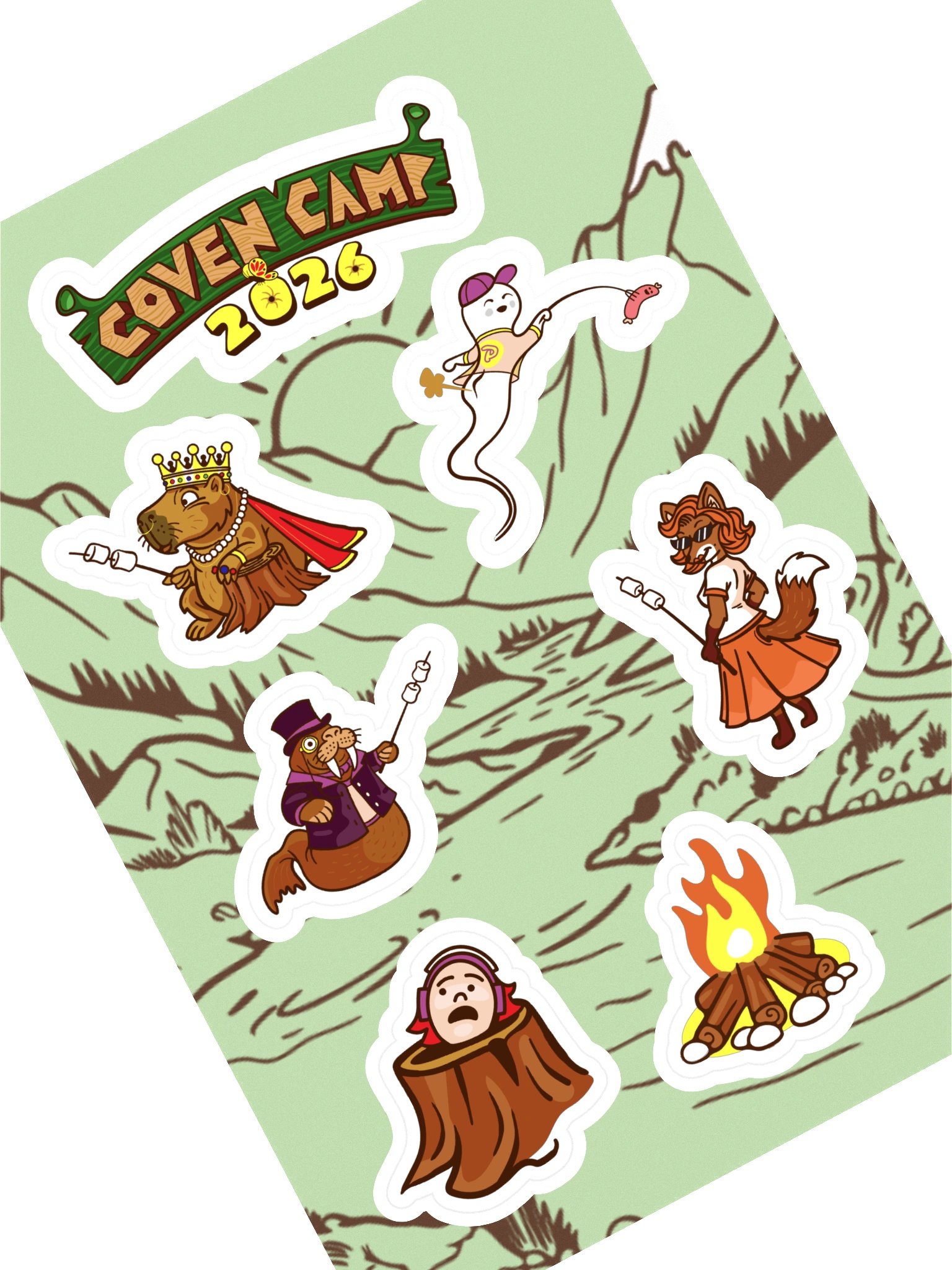 Coven Camp Mascots Sticker Sheet product image (1)