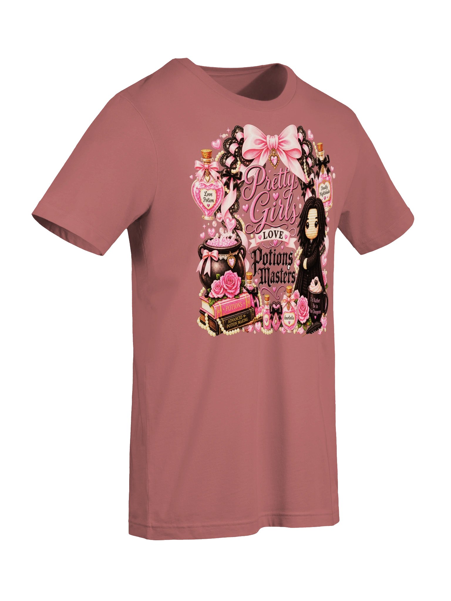 Pretty Girls Love Potions Masters Shirt, Coquette Wizard Shirt, Pink Potion Graphic Tee, Dark Academia Shirt, Magical Bookish Gift product image (7)