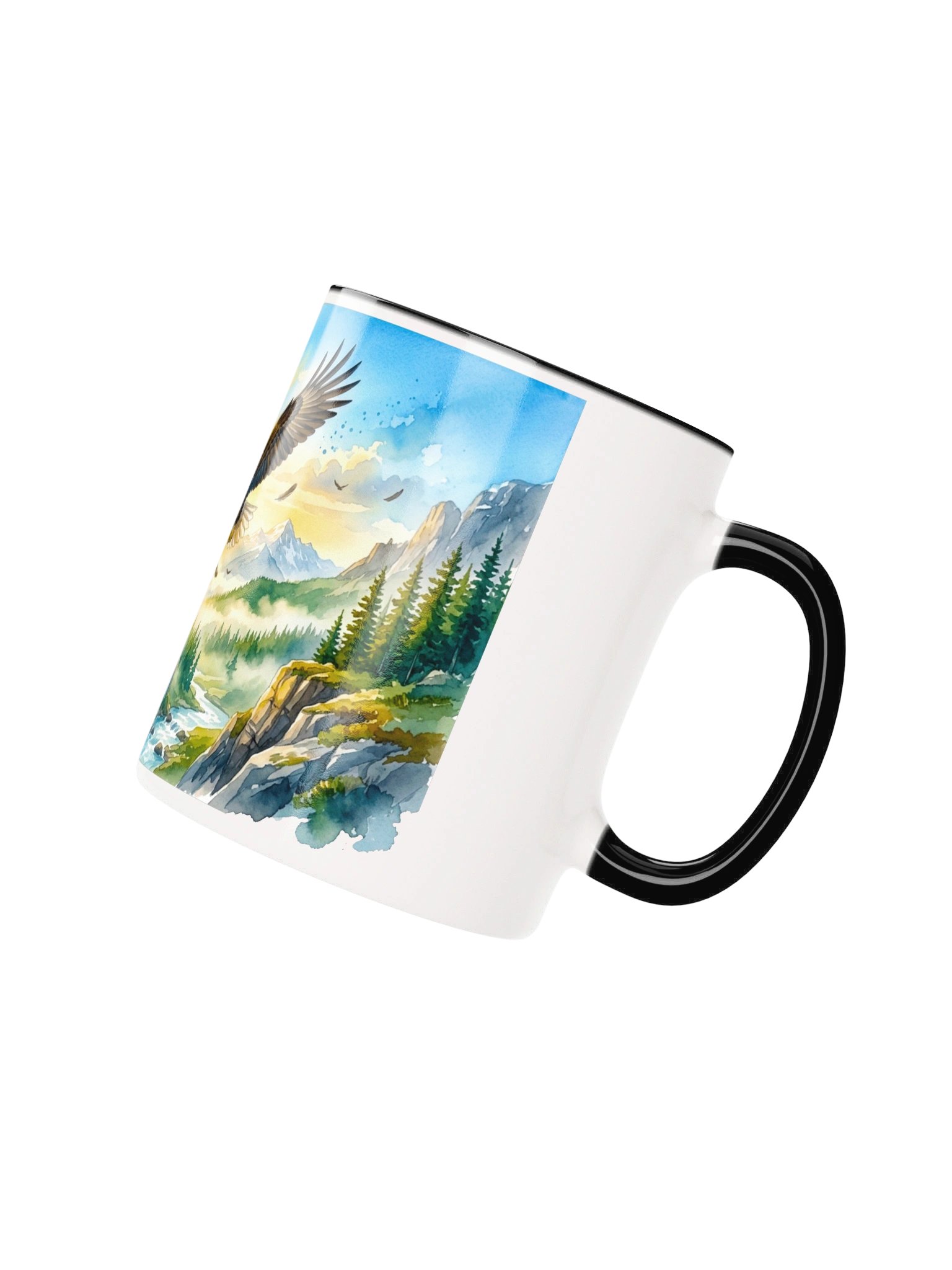 Majestic Soaring Eagle Mountain Landscape Accent Mug product image (26)