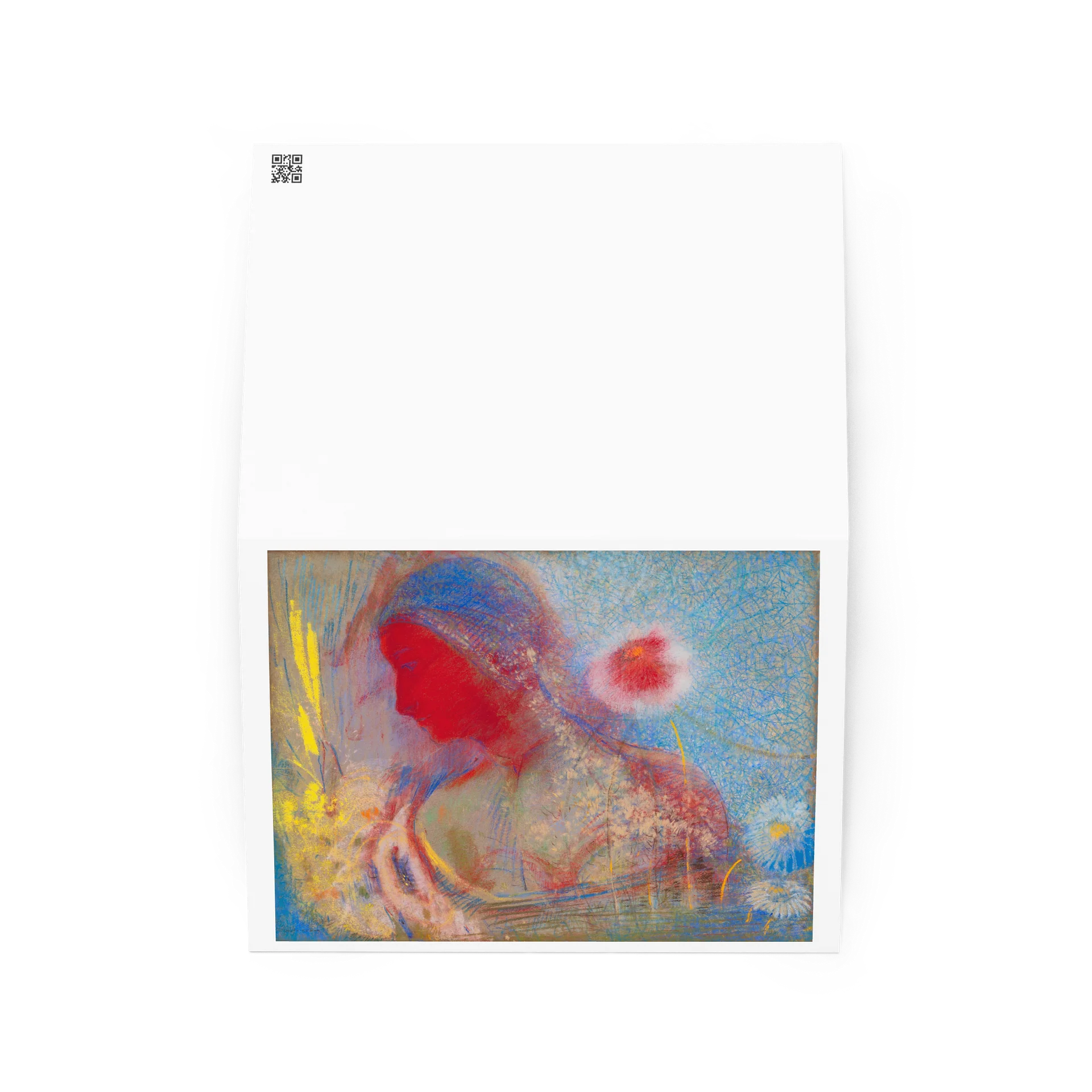 Odilon Redon - Tete de Femme rouge - Blank Card product image (4)