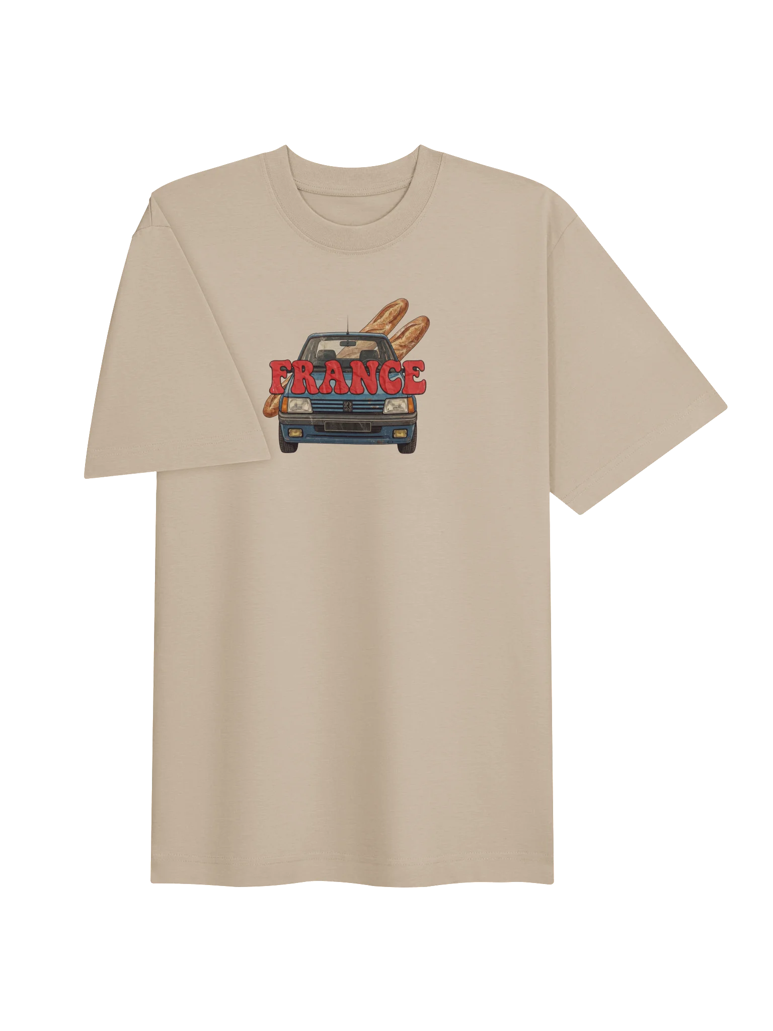France Baguette Car Heavyweight T-Shirt – Vintage Travel Tee product image (35)