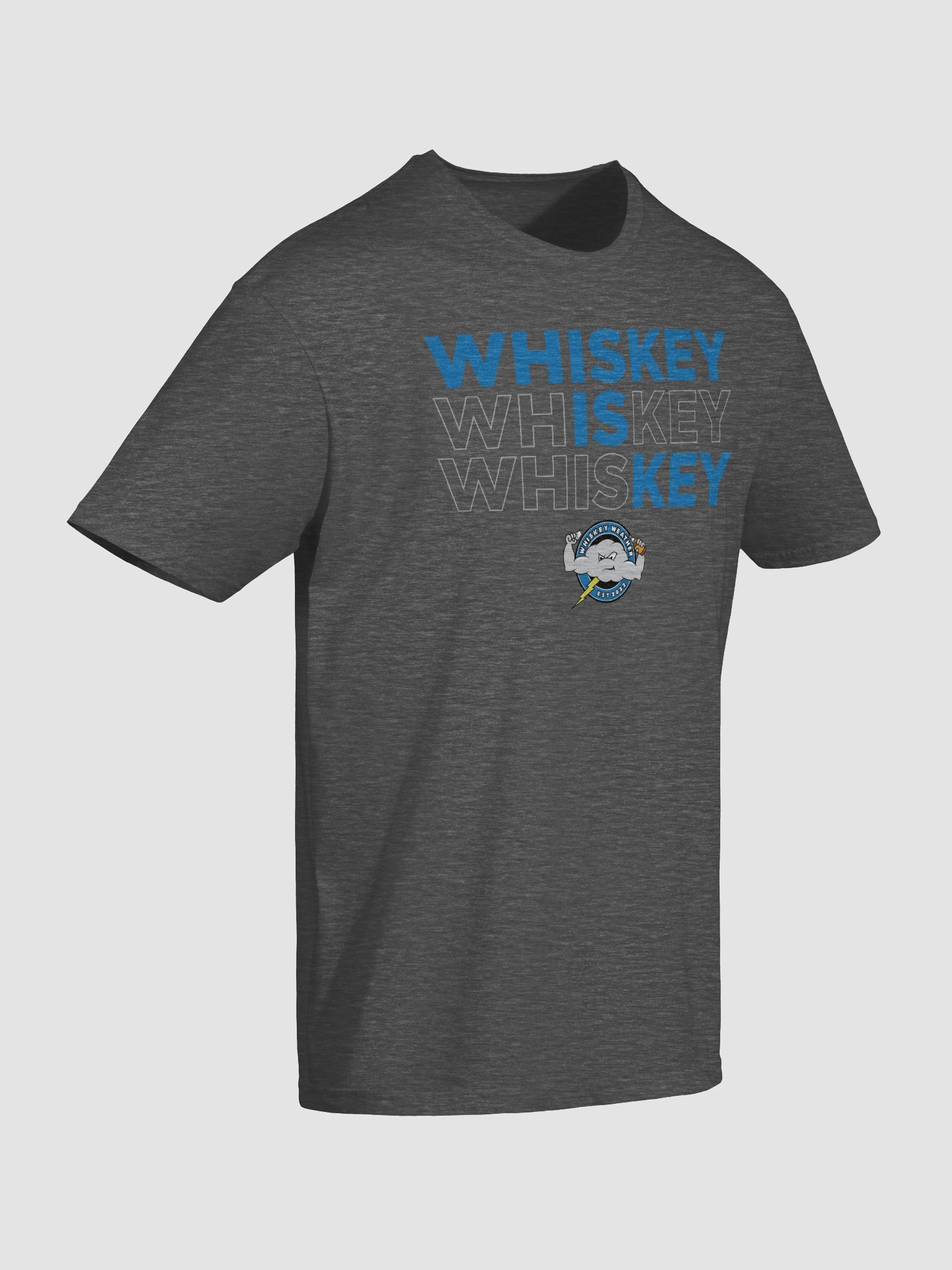 Whiskey Is Key - Whiskey Weather T-Shirt (Blue Letters) product image (28)