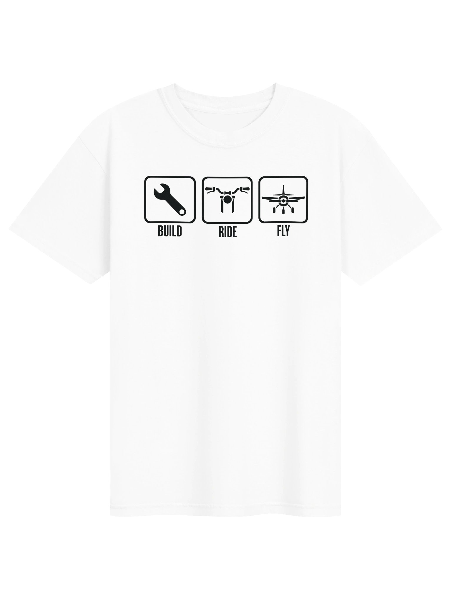 Build-Ride-Fly Tee White product image (1)