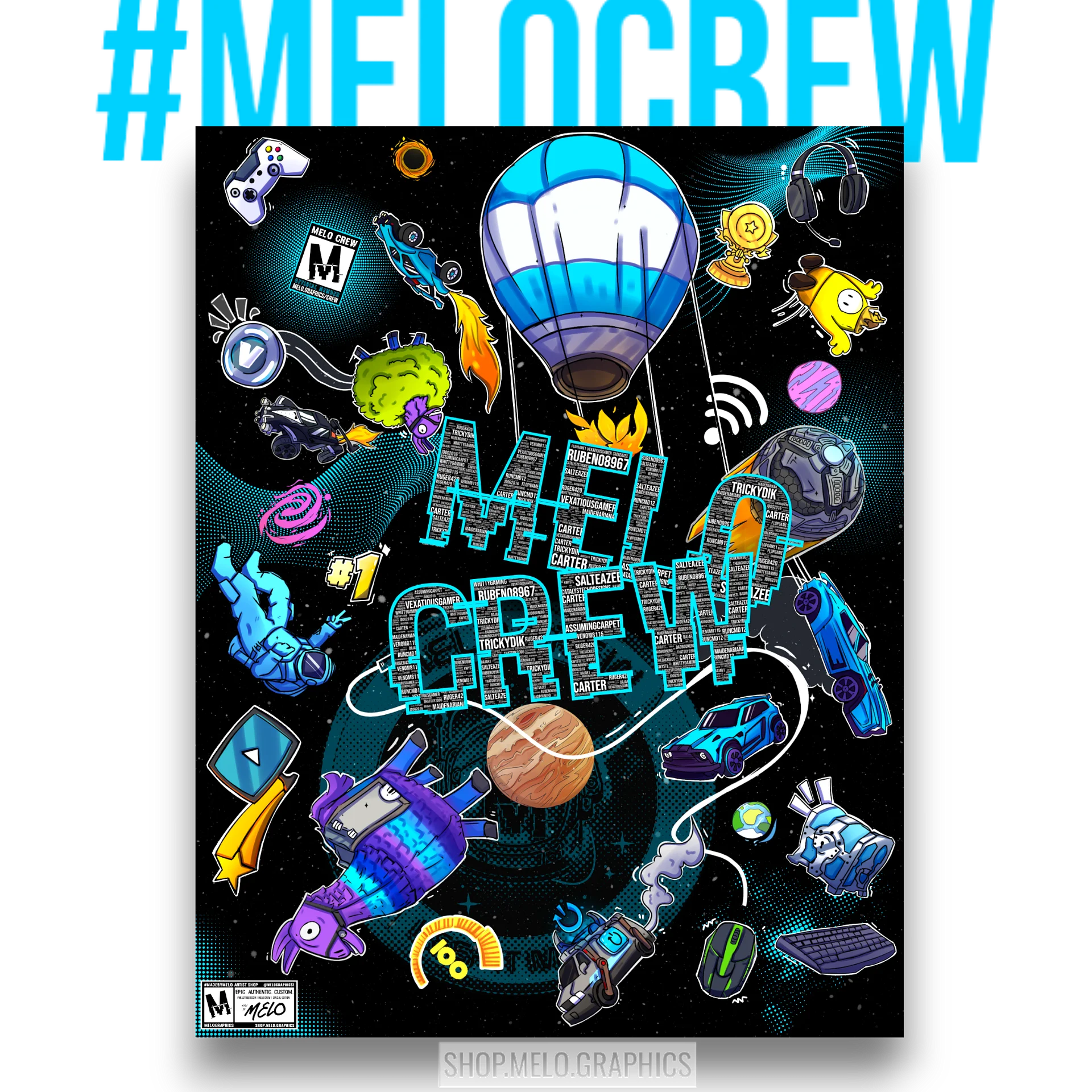 #MELOtober 2024 Personalized MELO CREW Chaos - Matte Poster | #MadeByMELO product image (2)