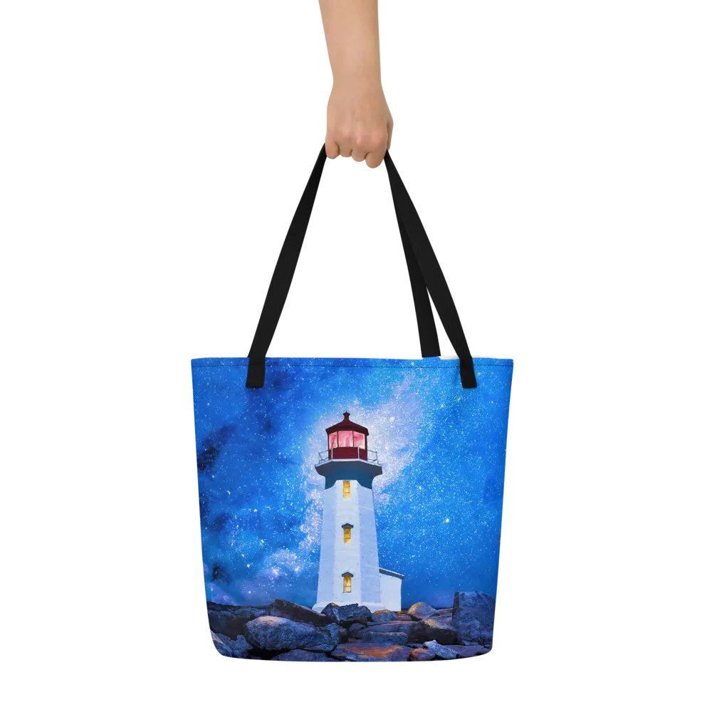 Peggy's Cove Lighthouse by Night Tote Bag product image (10)