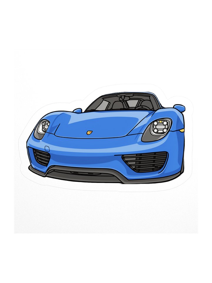 Blue Porsche 918 Spyder Sticker (Retro, Sketch, Silhouette) product image (1)