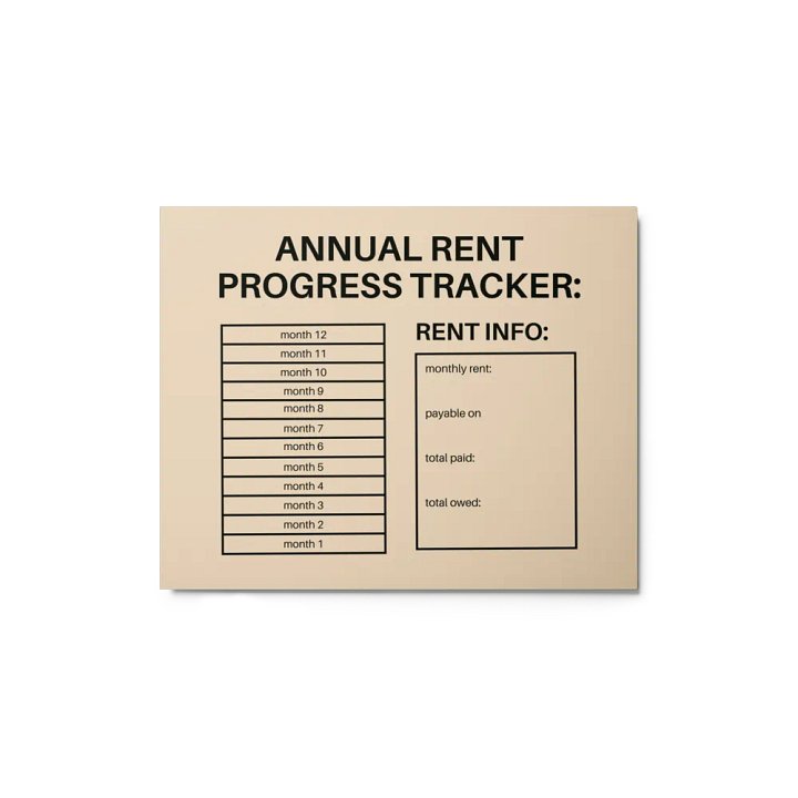 ANNUAL RENT TRACKER (black design 10) product image (1)