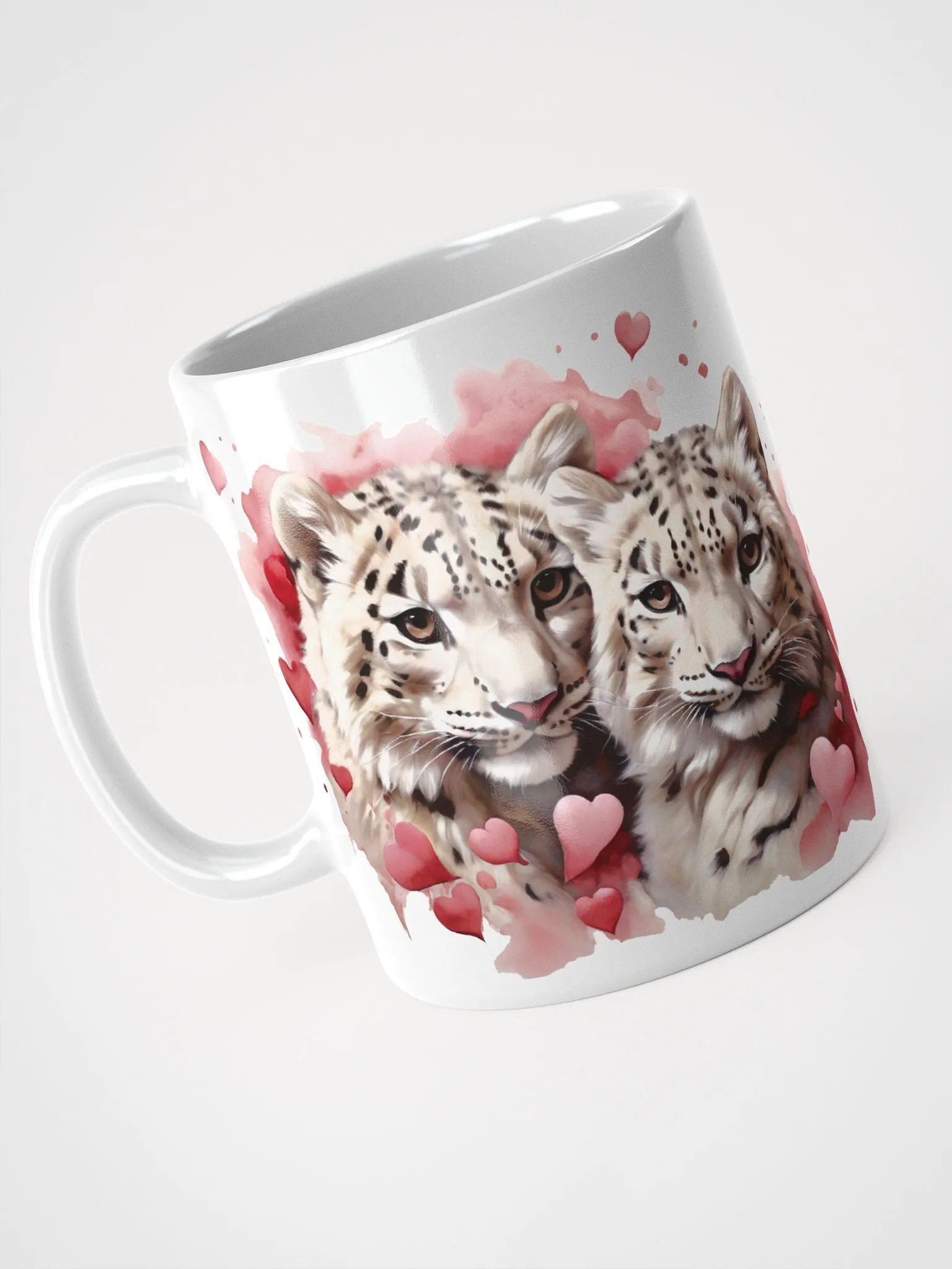 Snuggle Safari Coffee Mugs: Sip in Style with our Adorable Snow Leopards! 🐾💖 product image (5)