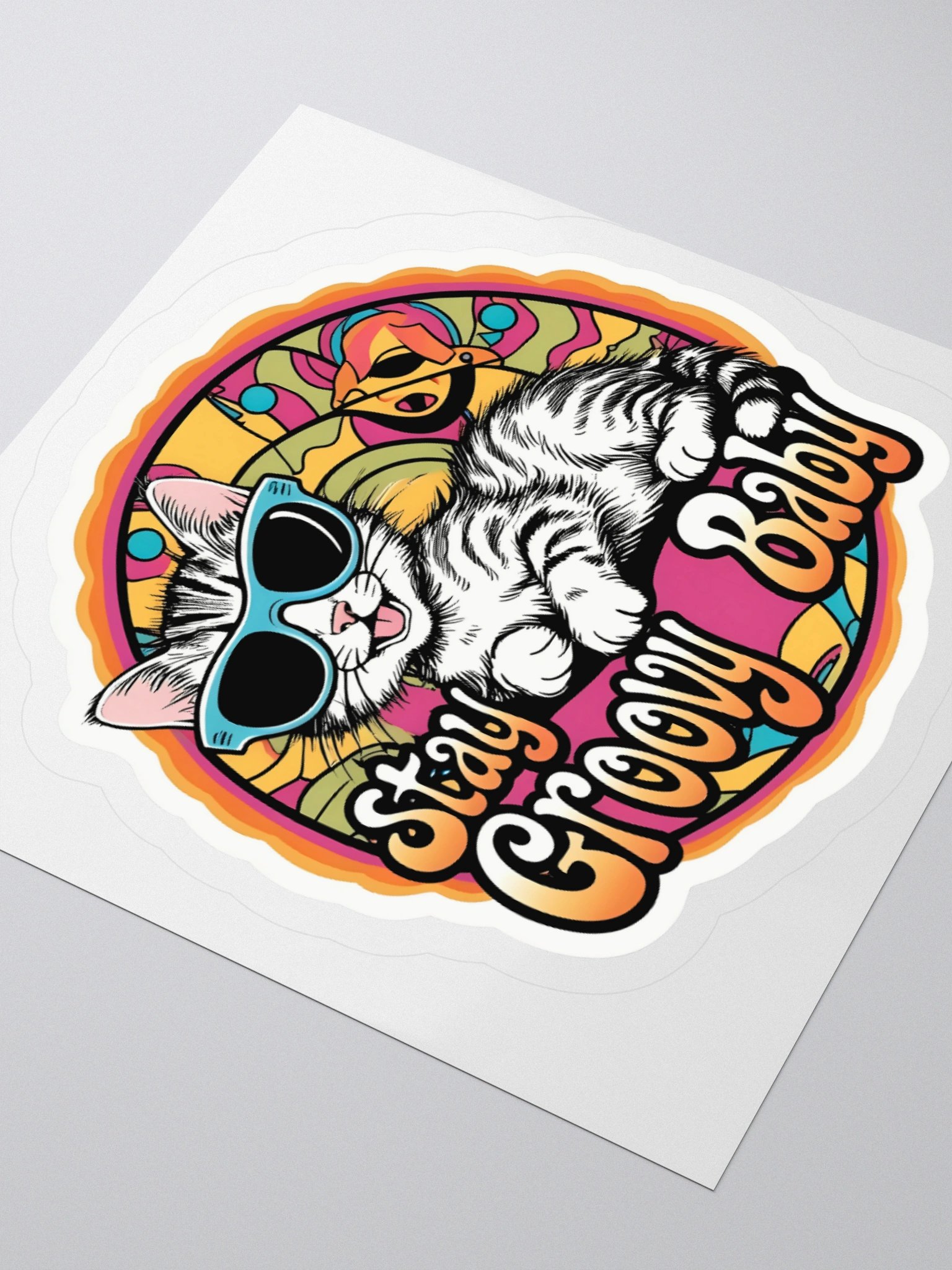 Groovy Cat Sunglasses Kiss Cut Stickers product image (3)