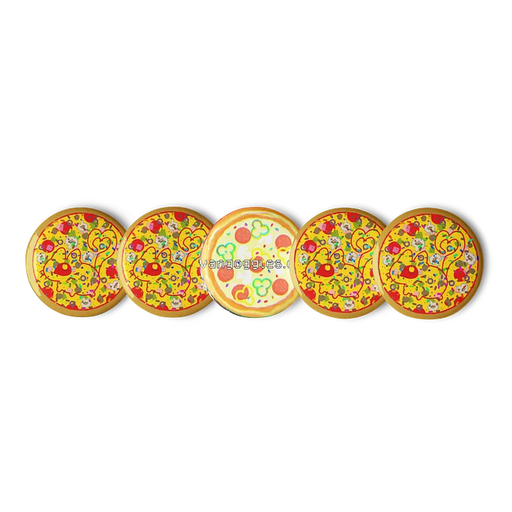 “one with everything” rainbow sprinkle deluxe vanny pizza graphic button set product image (1)