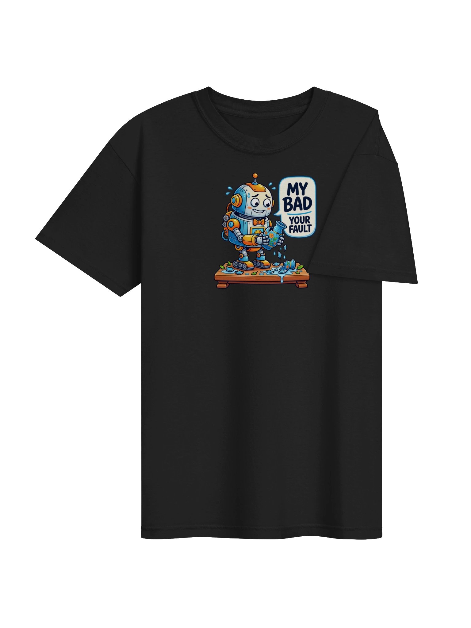My Bad Your Fault Robot Graphic T-Shirt product image (4)