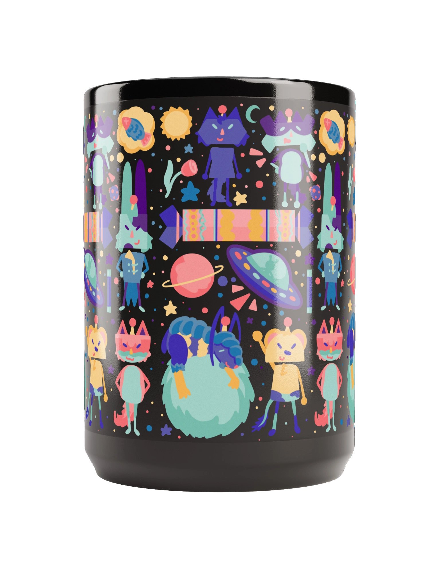 Cozy Cosmos Crew Black Mug 15oz product image (5)