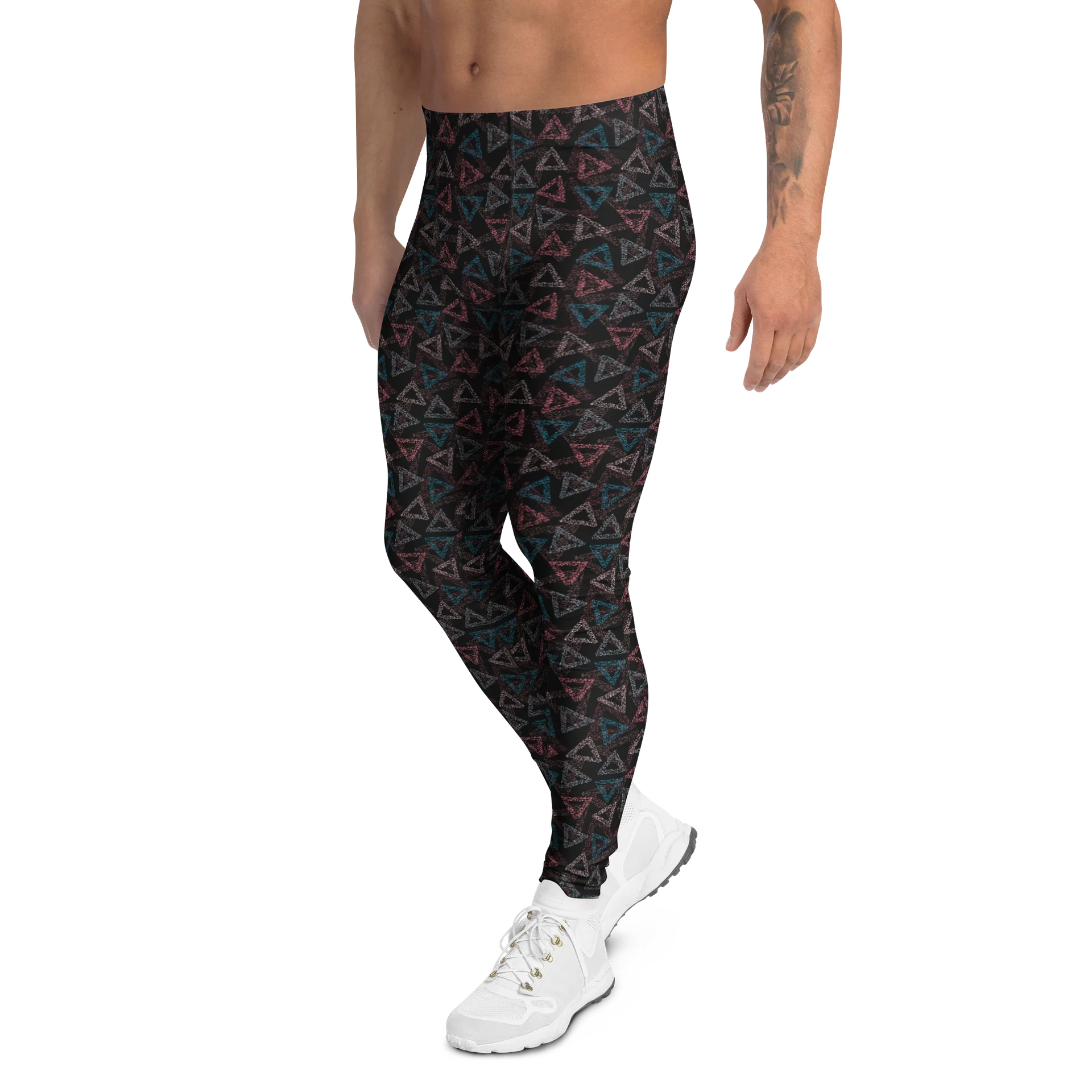 Colorful Rainbow Triangles Men’s Leggings product image (4)