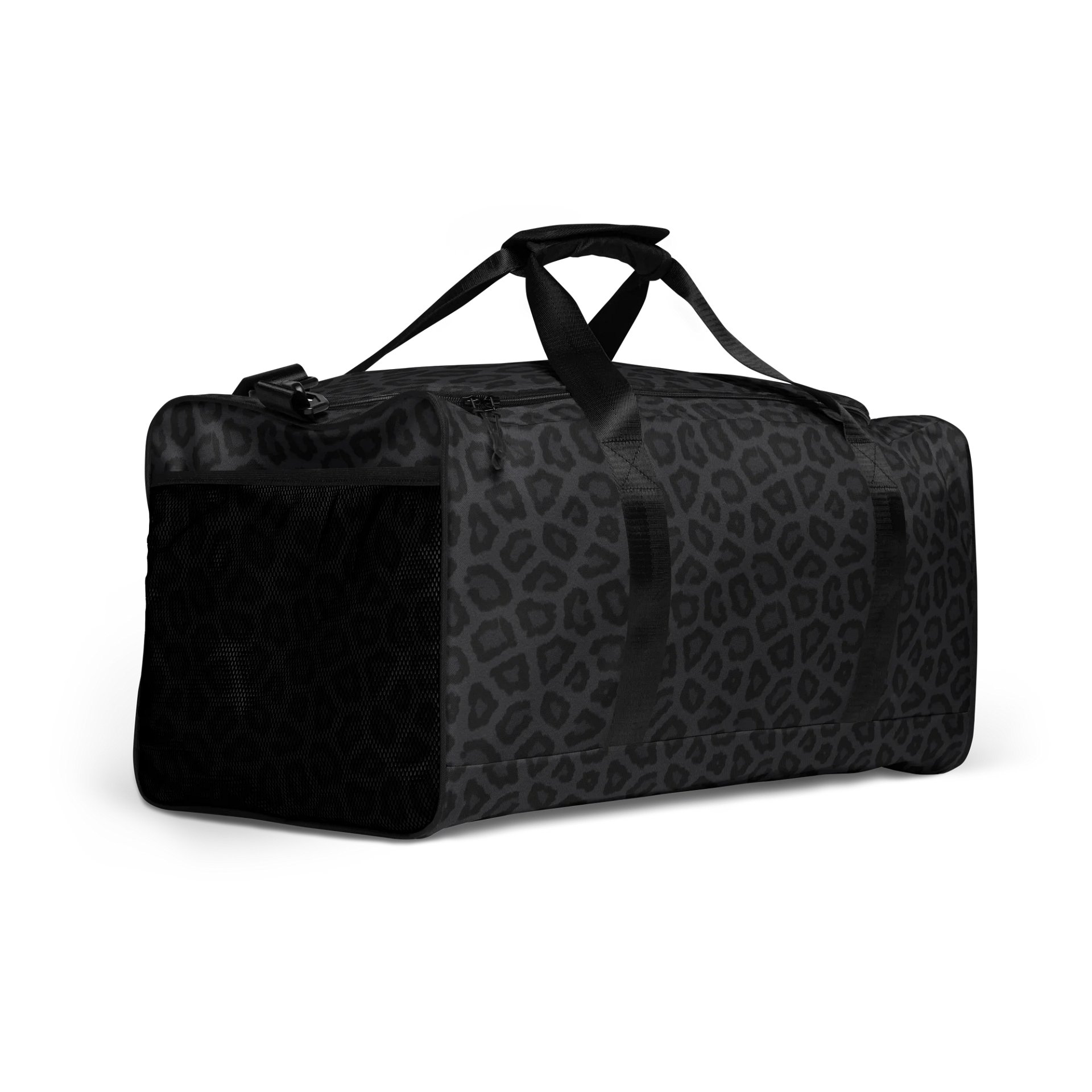 Trendy Bold Black Leopard Print Duffel Bag product image (2)
